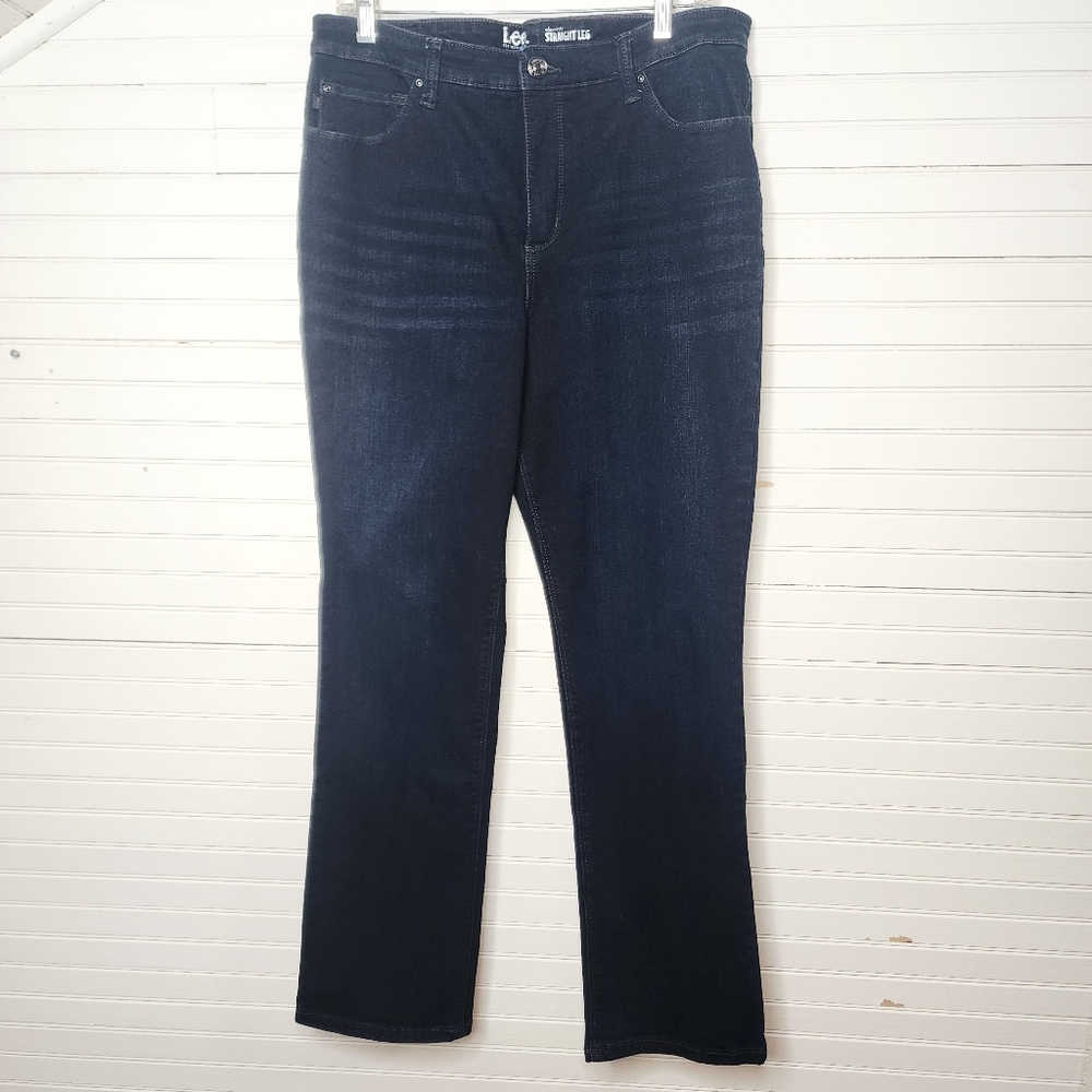 Lee Platinum Label Classic Fit Straight Leg Jeans Dark Wash 14 Women’s